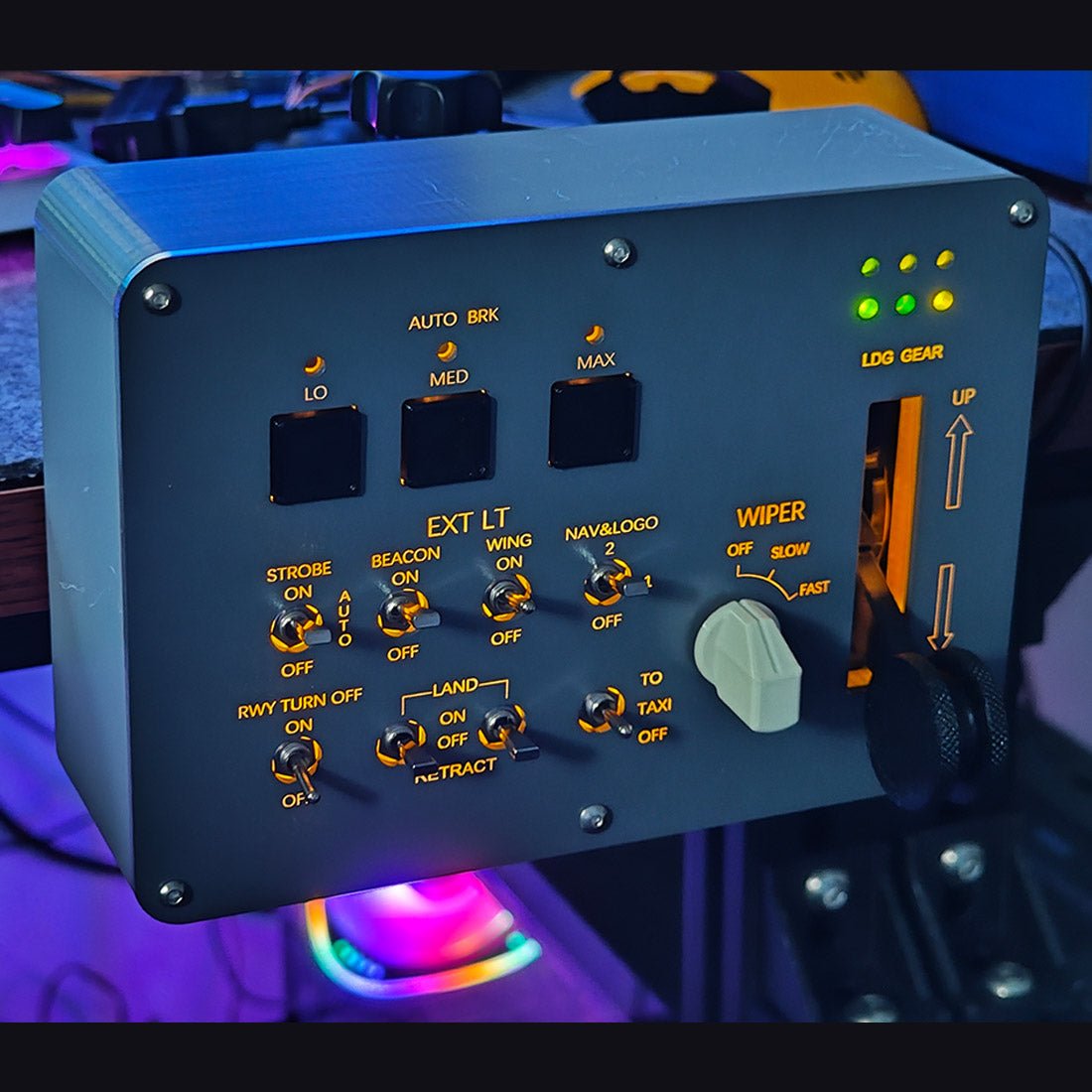 Backlit Game Control Panel 1/1 Scale Backlit Landing Gear and Lights Control Panel for MSFS2020 ...