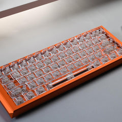 61-Key Layout Crystal Clear PC Keycaps