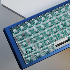 61-Key Layout Crystal Clear PC Keycaps
