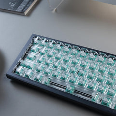 61-Key Layout Crystal Clear PC Keycaps