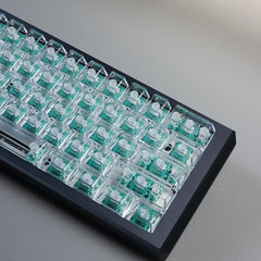 61-Key Layout Crystal Clear PC Keycaps