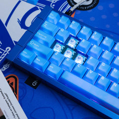 61-Key Layout Deep Sea Blue Double-Shot Keycaps