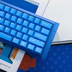 61-Key Layout Deep Sea Blue Double-Shot Keycaps