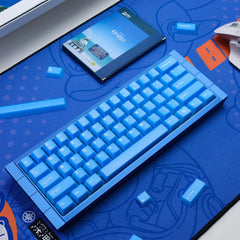 61-Key Layout Deep Sea Blue Double-Shot Keycaps