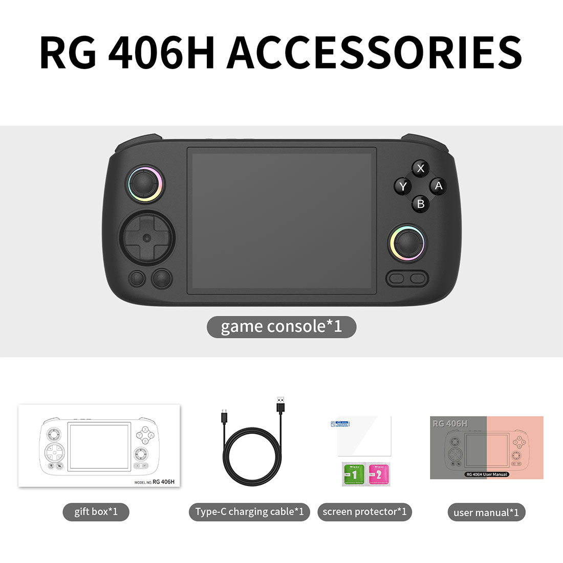 ANBERNIC RG 406H Retro Handheld Game Console – 4 Inch IPS Screen – Android 13 – 8GB RAM