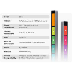 Customizable Touch Bar, Touch Screen Keyboard for Gaming, Streaming & Office