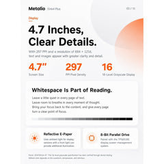 Metalio E-INK4 AI E-Reader, E-Ink Touchscreen