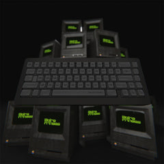 Moire Fringe Minimal Retro 1.7 mm Thick PBT Keycaps 144-Key Set