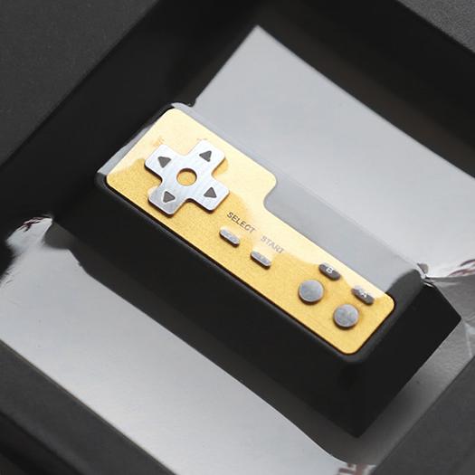 Original CNC Zinc Alloy Red & White Console Handle Enter Keycap for Mechanical Keyboards (Anodized Black)