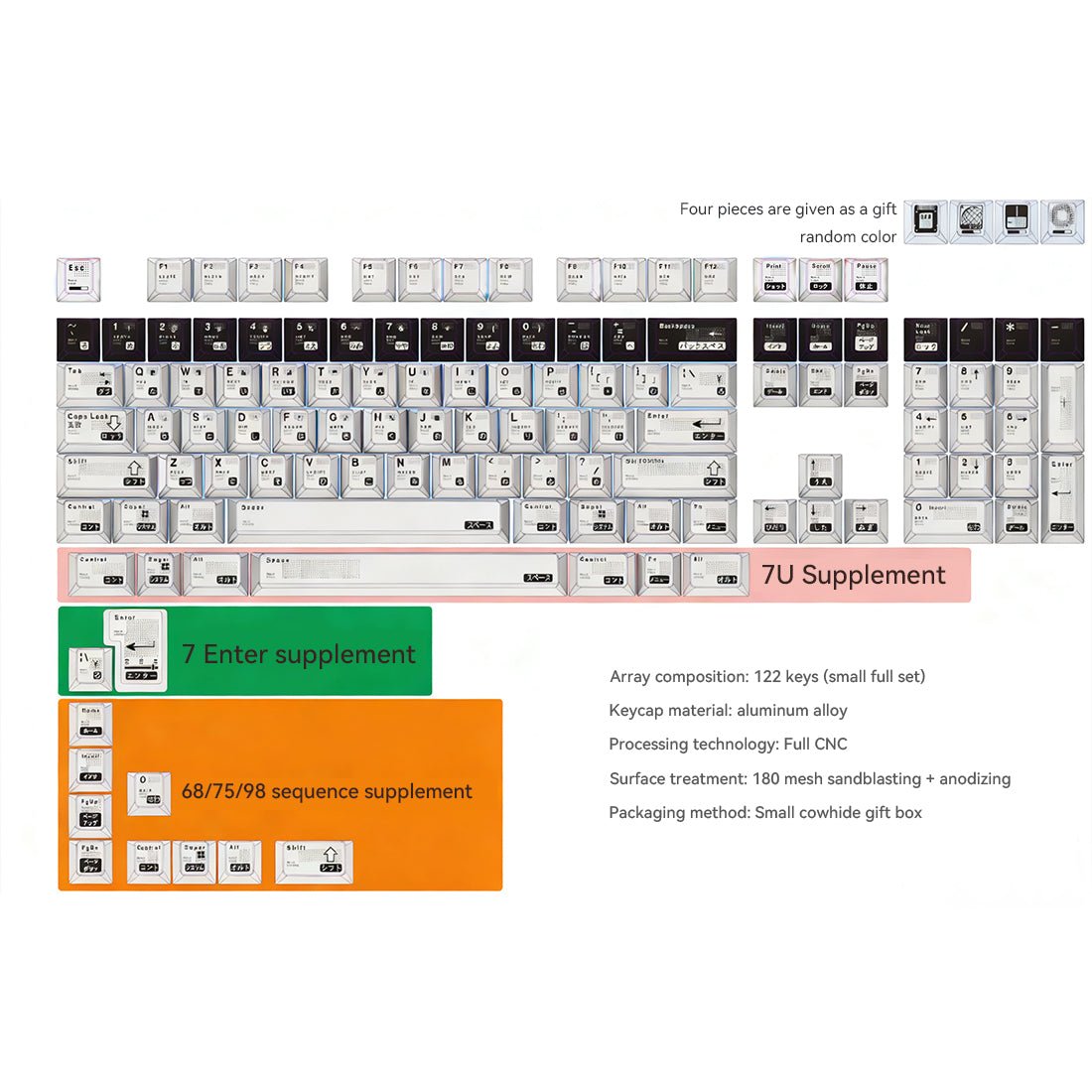 Original-Profile Parametric Aluminum Alloy Keycaps for Wooting ROG Azoth