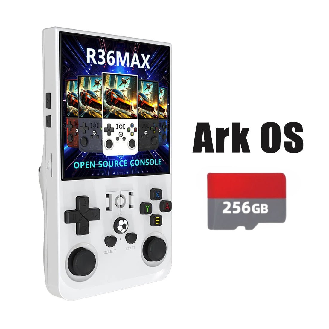 R36MAX Ark OS 4-Inch Retro Handheld Game Console with Carry Case