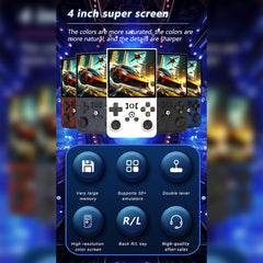 R36MAX 4-Inch Retro Handheld Game Console with Carry Case