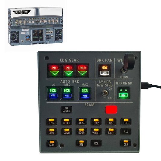 Rowsfire A103 A32X/A31X/A35X/XECAM HOME COCKPIT Landing Gear Indicator Integrated Panel for MSFS 2020/2024 - Compatible with Fenix, FBW & ini