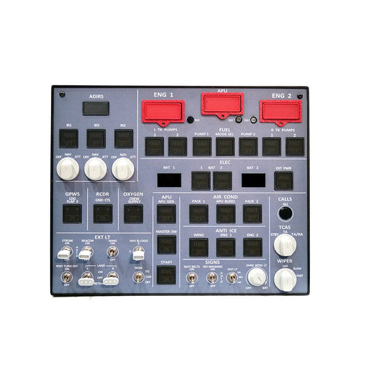 Rowsfire A107 A32X MAX Light OVERHEAD Panel for MSFS 2020/2024 (Backlit+Metal Housing+Tactile Switches Edition) - Windows Flight Sim Home Cockpit(Pre-sale: 1-2weeks))