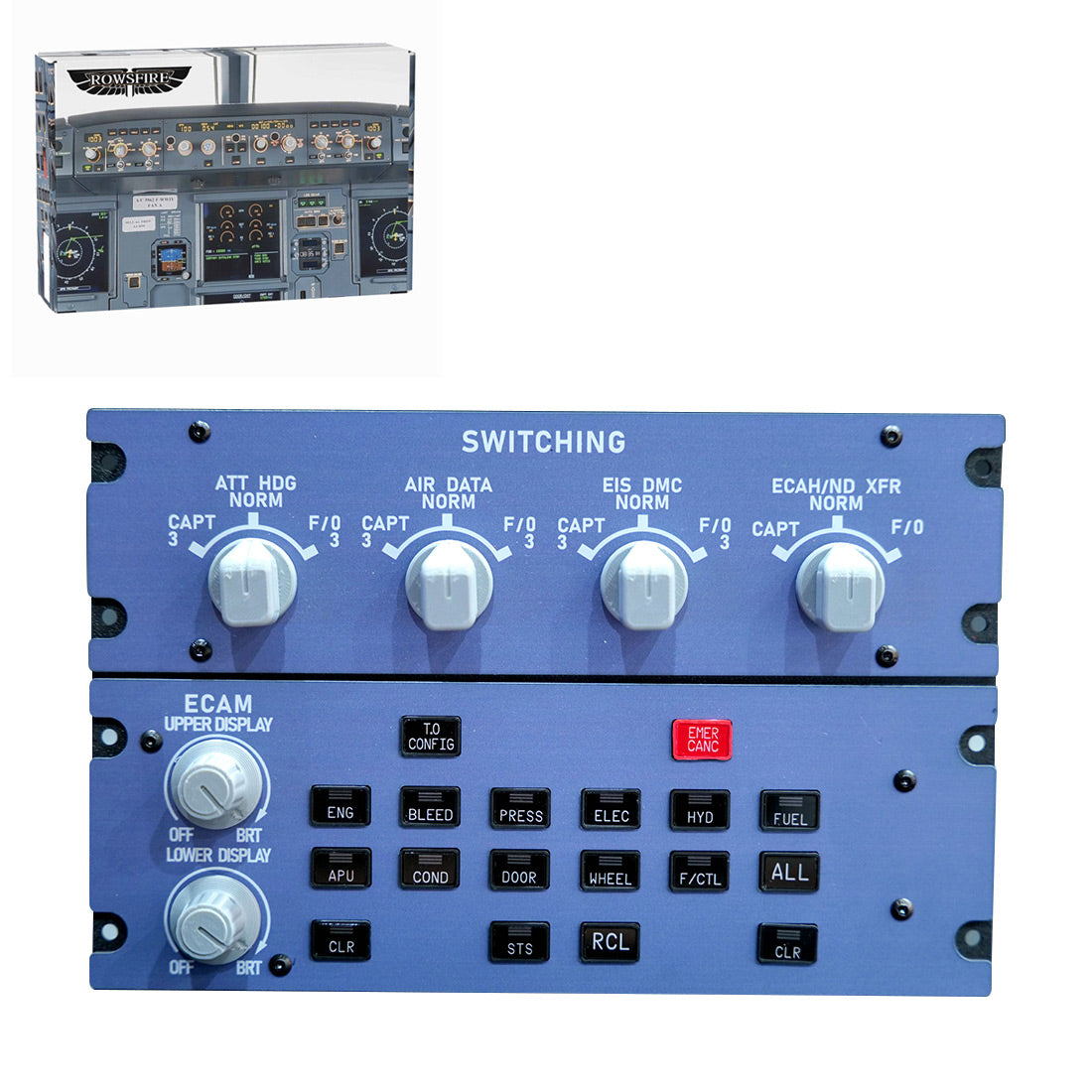 Rowsfire A109 V3.0 A320/A310/A350 ATT-ADIRS-EIS XECAM HOME-COCKPIT Landing-Gear-Indicator Integrated Panel for MSFS 2020/2024 - Compatible with Fenix, FBW & ini