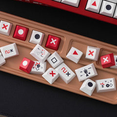 TIC-TAC-TOE Side-Printed Original Magnetic Keycaps (Cold-White+Red)