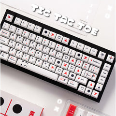 TIC-TAC-TOE Side-Printed Original Magnetic Keycaps (Cold-White+Red)